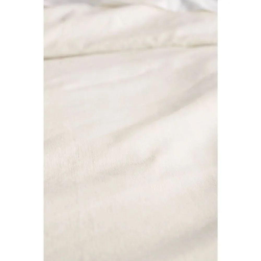 New Anthropologie Relaxed Linen-Cotton Queen Duvet Cover In Cream